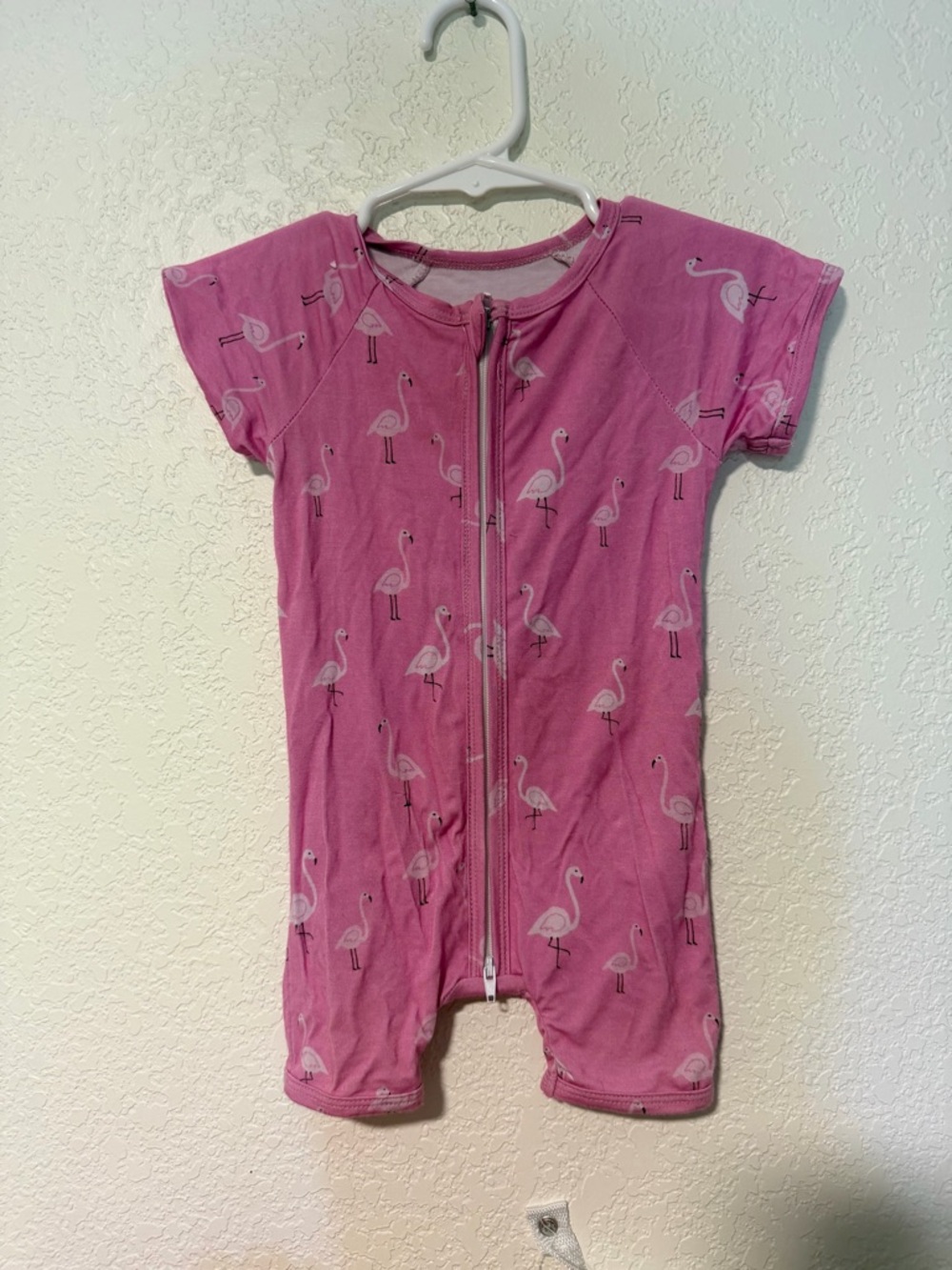 Bamboo Pink Flamingo Shortie One Piece Baby Girl 3-6 Months